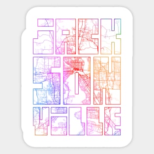 Jacksonville, USA City Map Typography - Colorful Sticker